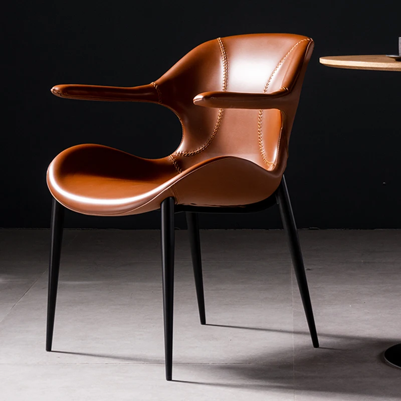 

Occasional Nordic Dining Chair Living Room Luxury Modern Mobile Arm Chairs Back Metal Sillas De Comedor Home Furniture WXH35XP