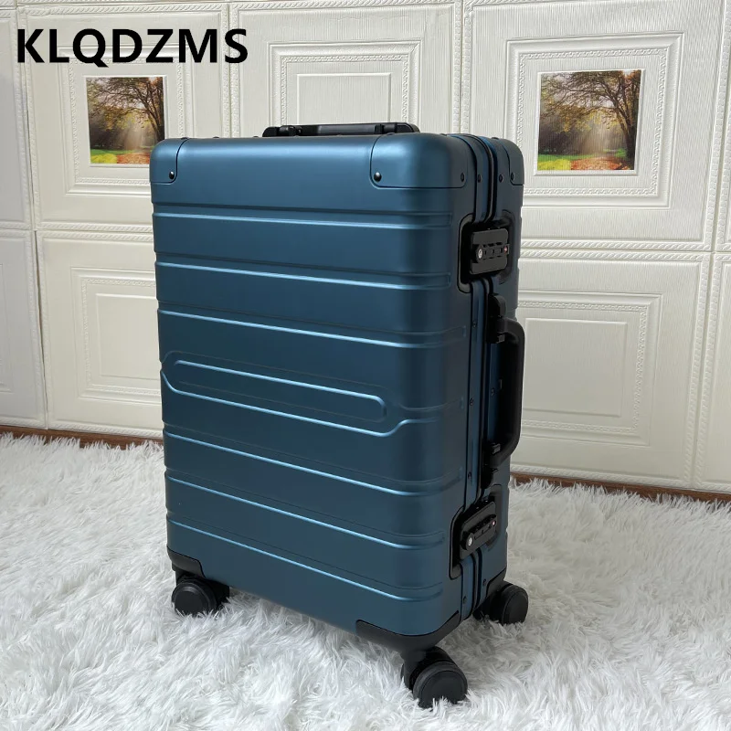 

KLQDZMS 20''24"28 Inch New Luggage All Aluminum Magnesium Alloy Trolley Case Student Boarding Box with Wheel Rolling Suitcase