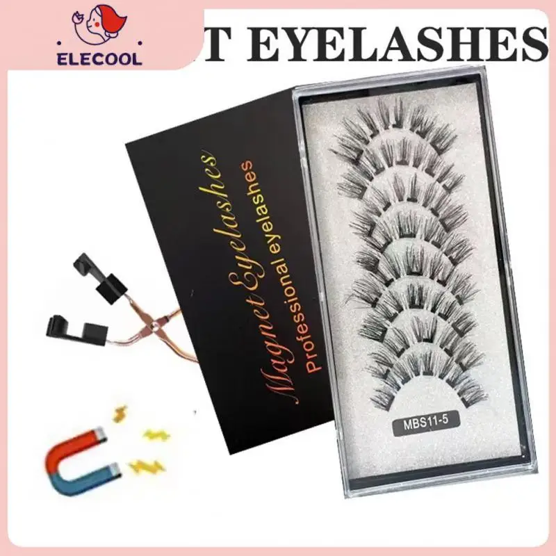 

Magnetic Eyelashes Makeup Eyelash Natural Magnetic Eye Lashes Eyeliner Set Natural Thick False Eyelashes Curler Makeup Tools