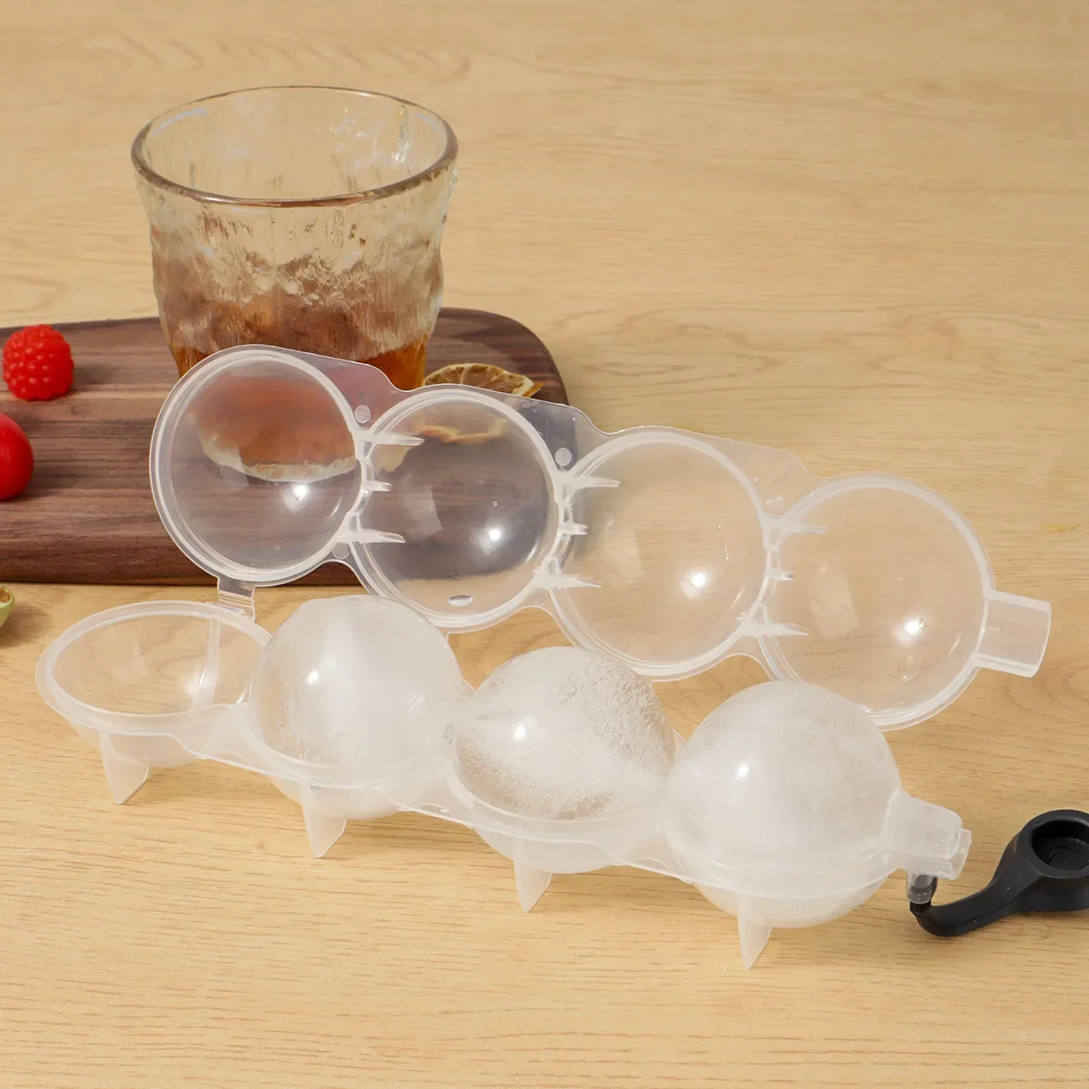 1 шт. пластиковая прозрачная форма для льда 4 отверстия