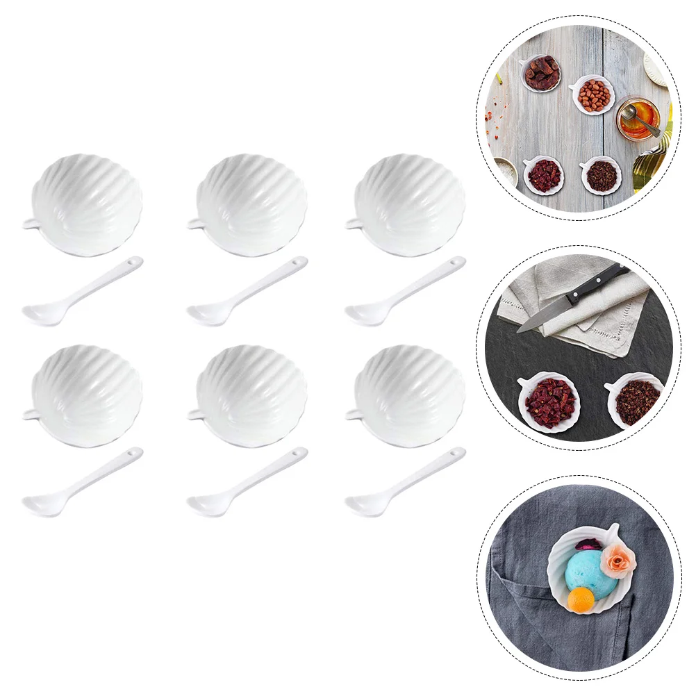 

1 Set Multipurpose Seasoning Dishes Portable Appetizer Plates Sauce Dishes With Spoons Kitchen Gadgets for Restaurant Gift Hotel