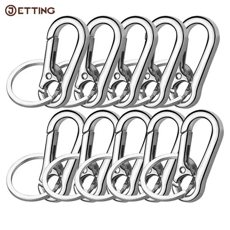 

1/2/3pcs Keychain Buckle Anti-lost Waist Belt Clip Keyring Carabiner Keychains Silver Carabiners For Outdoor Sports Tools