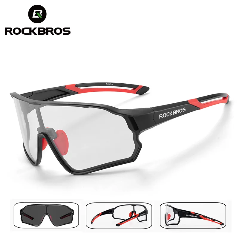 ROCKBROS-남녀공용 Photochromic 사이클링 선글라스, 초경랑 스포츠 선글라스, uv 400, 안티 글래어 코팅 야외 선글라스