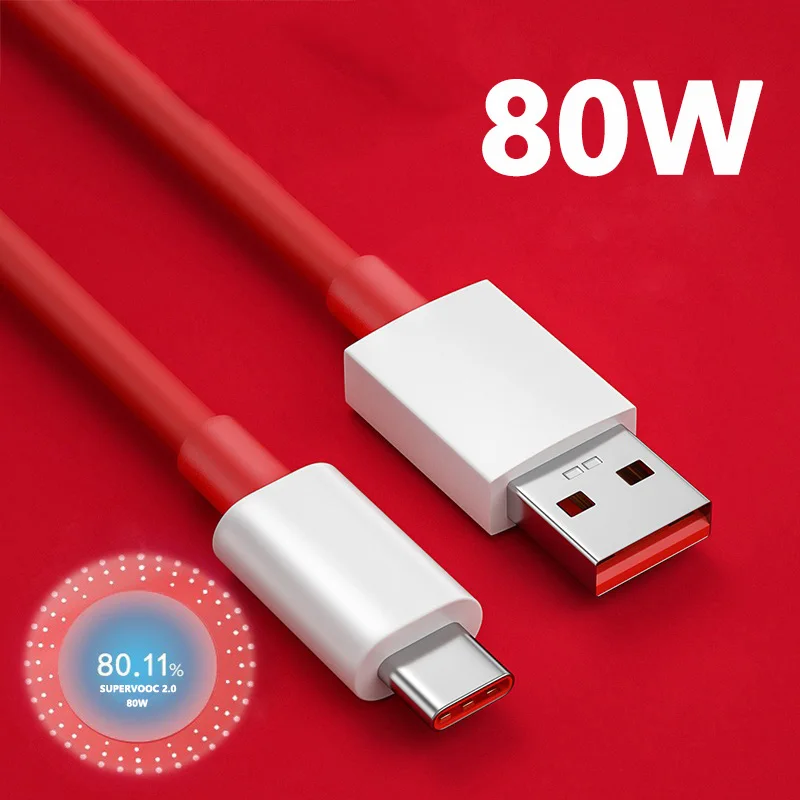 

For Oneplus 80W SUPERVOOC 2.0 Fast Charger Cable USB Type C 8A For Oneplus 11 11R 10R Nord 2T 10 PRO Ace 2 2V