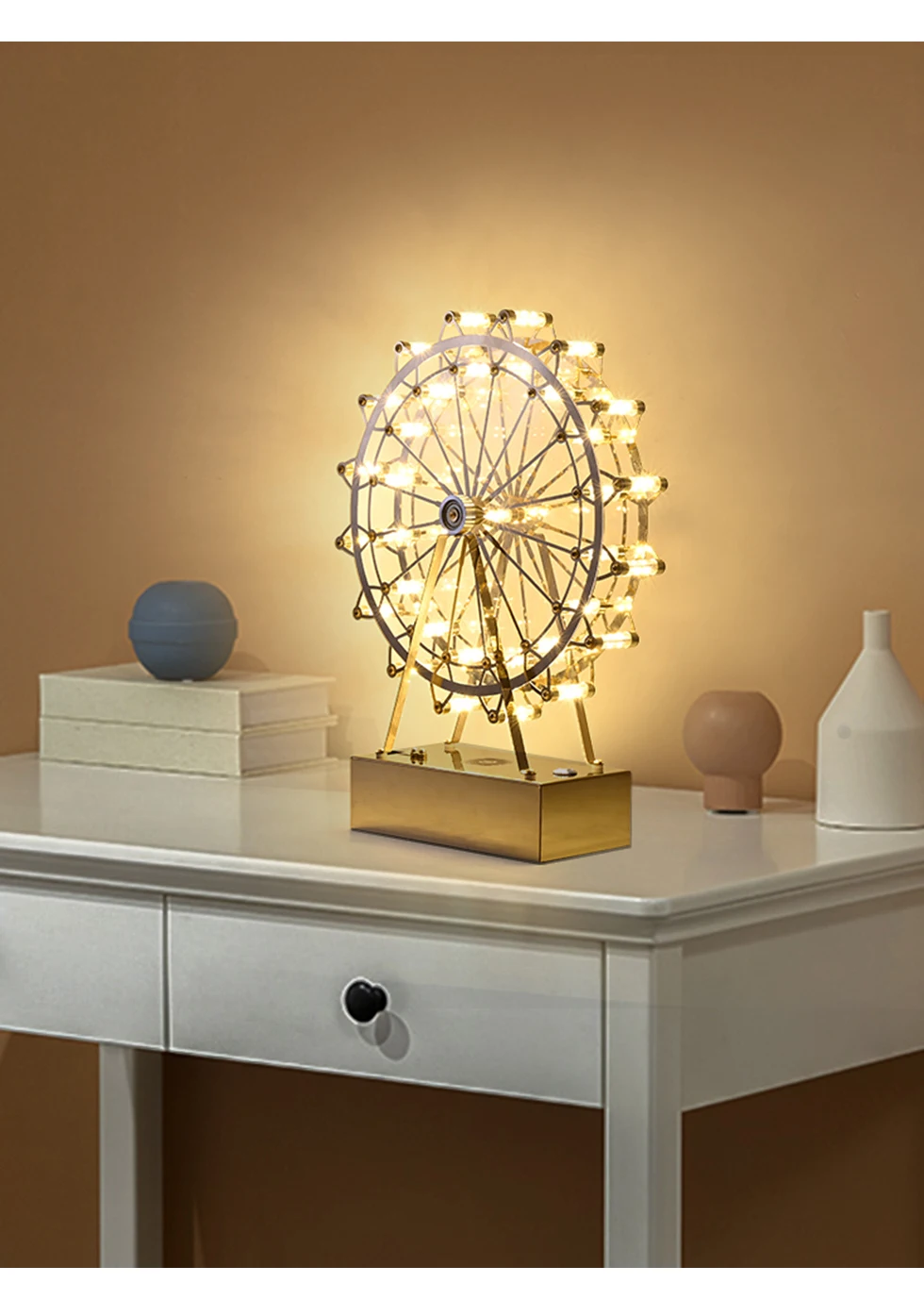 

Rotating Ferris Wheel Lamp Bluetooth Music Table Lamp Bedroom Office Cafe Desktop Decorative Lamps Creative Lighting Gift Lamp