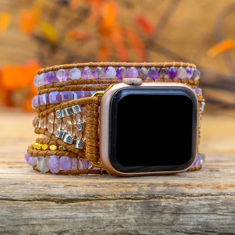 Bohemia Natural Stone Bracelet For Apple Watch Series 8 ultra 49mm 45mm 41mm Band For iWatch 7 6 5 4 3 38mm 42mm 40mm 44mm Strap