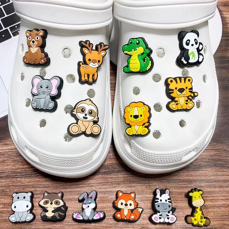 Фото Симпатичные животные панда Лев обувные талисманы для Crocs аксессуары Талисманы талисманы пузырьки слайды обувные самодельные Украшения для обуви подарок для детской вечеринки №3