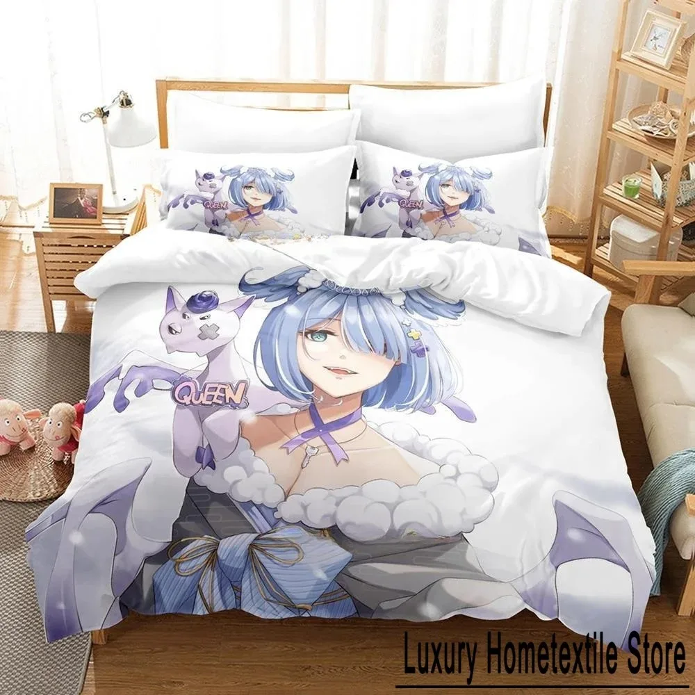 Комплект постельного белья с 3D принтом аниме Kawaii Girl Elira Pendora Single Twin Full Queen King Size