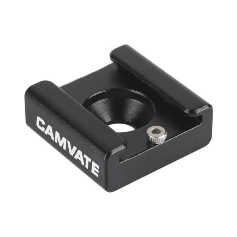 

CAMVATE Hot Cold Shoe Mount Adapter With 1/4" Mounting Screw For DSLR Camera Cage Rig Video Flash Light Mic Blackmagic Cinema
