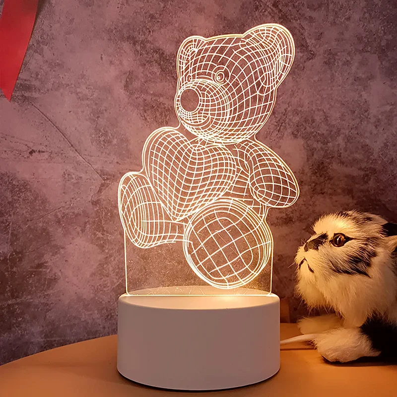 3D лампа Романтическая любовь детские светодиодные ночные огни детская