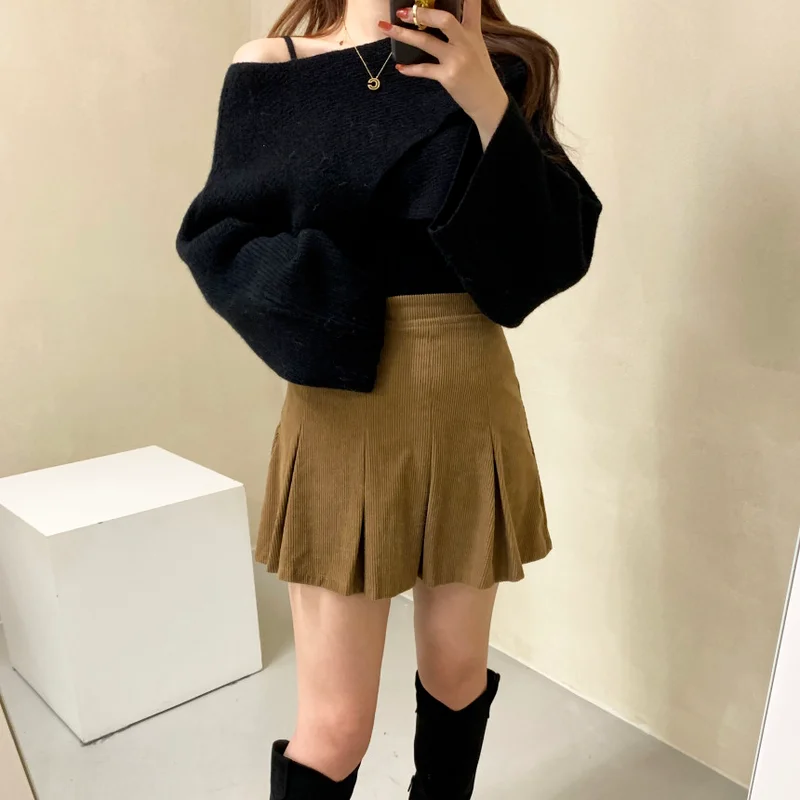 Woherb осень-зима 2022 универсальный вязаный жилет + Асимметричная укороченная