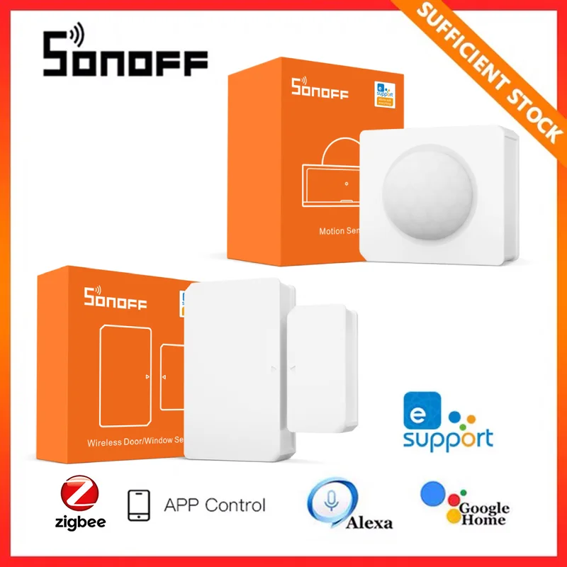 

Датчик движения для дверей и окон SONOFF ZigBee, датчик движения для умного дома, работает с Google Home Alexa