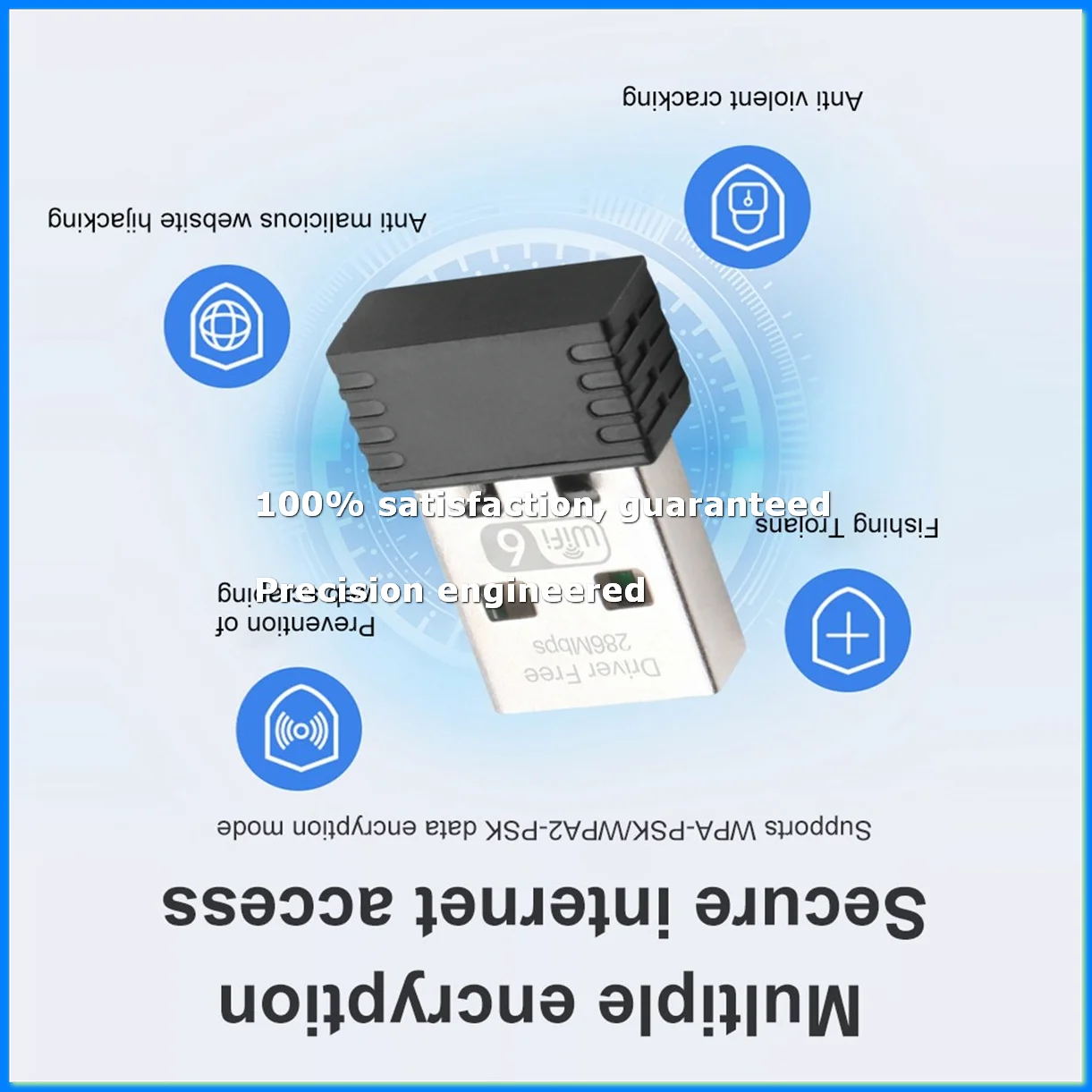 Фото 10 шт. USB WiFi-адаптер, беспроводная сетевая карта LAN 2,4 ГГц, Wi-Fi 6 приемник 802.11ax без драйверов для ПК, ноутбуков, Windows 7, 8, 10, 11 - ELEC №1