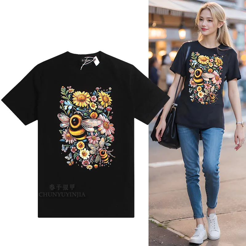 Chun yu yin jia Дизайнерская роскошная брендовая футболка с короткими рукавами и 3D