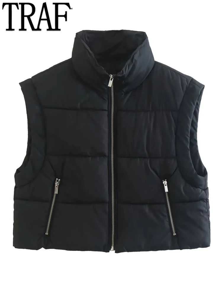 

Женский укороченный жилет на молнии, без рукавов, на зиму