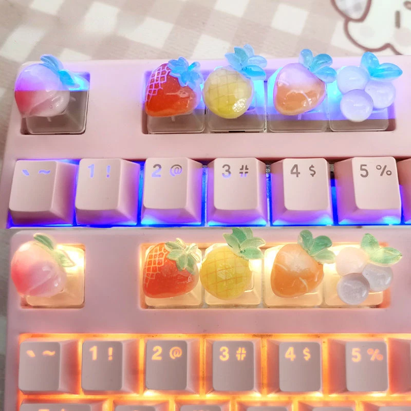 Cute Fruit Translucent Keycaps DIY Mechanical Keyboard Cap ESC Supplement OEM R4 Game Keycap for Cherry MX Switch