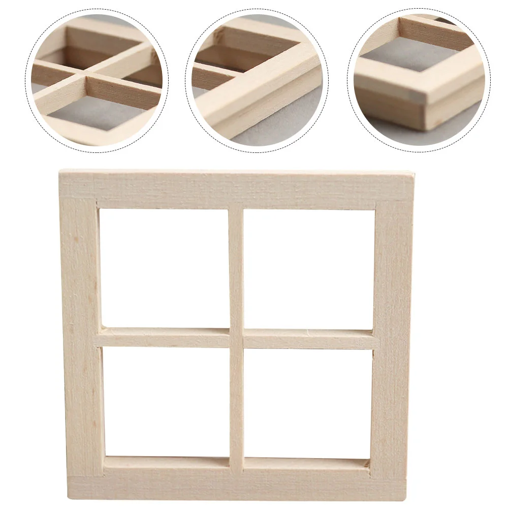 

Dollhouse Doors Windows Model Mini Decor Kidtraxtoys Accessories Wooden Uncolored