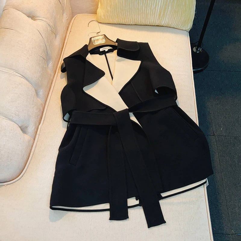 

Женский блейзер без рукавов, Черный Элегантный жилет в Корейском стиле, 2023