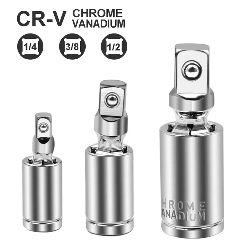 

2/3/6Pcs/Set Universal Joint Set Extension Bar Socket Adapter Chrome Vanadium Steel/steel Manual Pneumatic Tools 1/4" 3/8" 1/2"