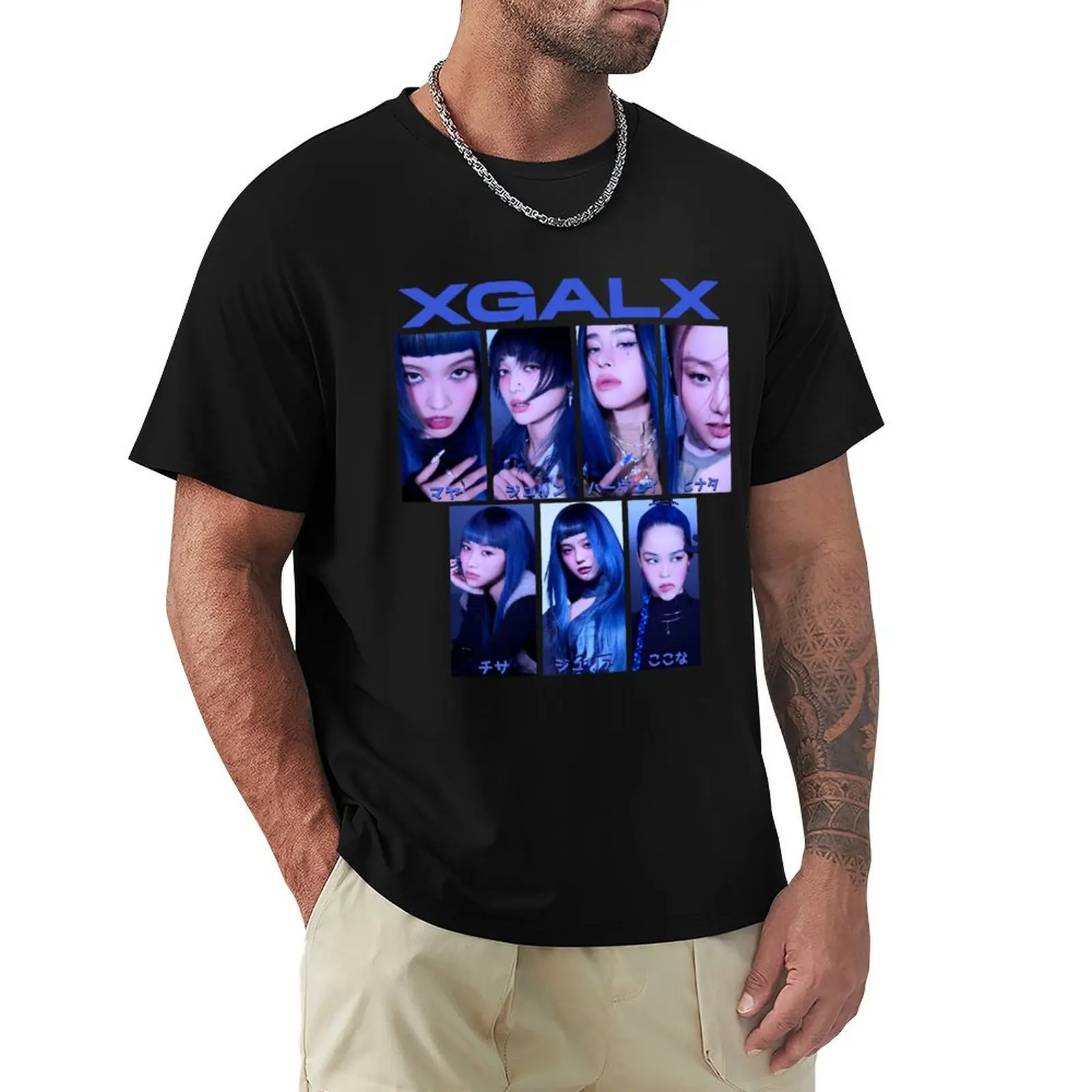 Фото Футболка XG XGALX KPOP JPOP POP (Джурин, Харви, Чиса, Хината, Майя, Юрия, Кокона) большого размера с коротким рукавом для мужчин №1