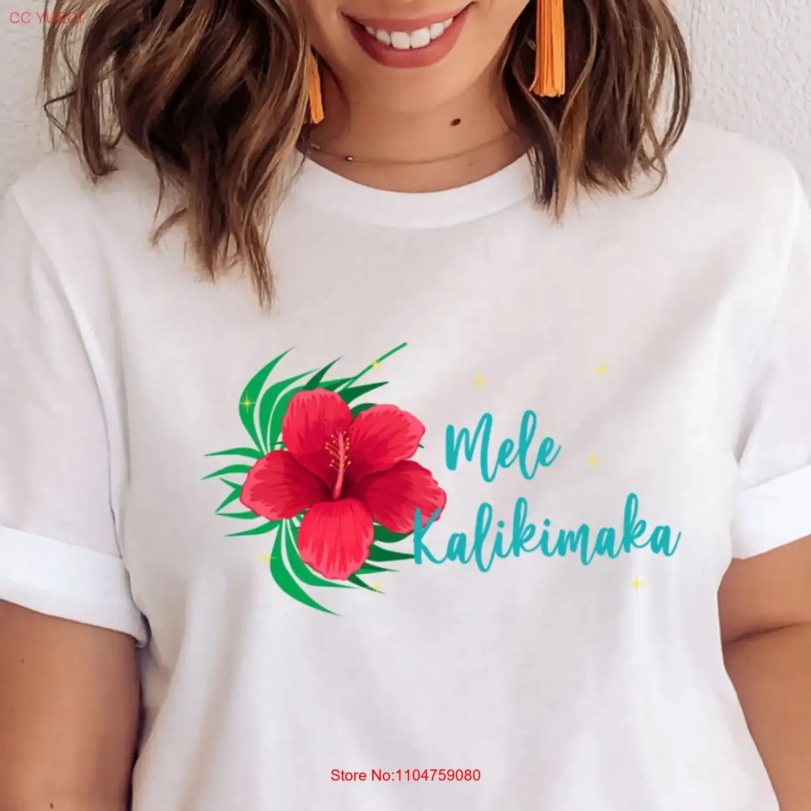 Фото Футболка Mele Kalikimak в гавайском стиле для Рождества и Нового года, винтажная, с эффектом потертости, повседневная, для мужчин №1