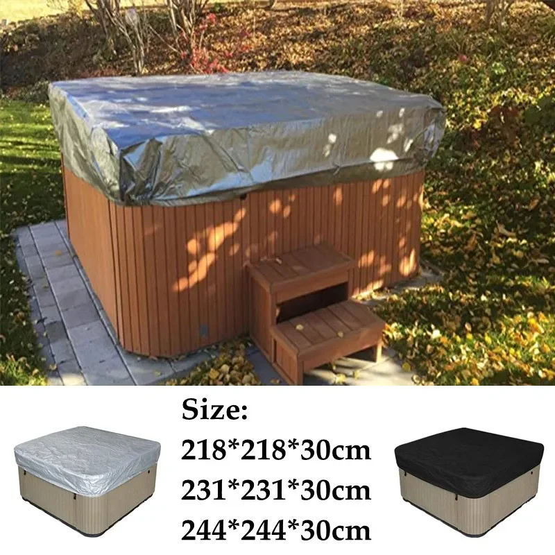 

Square Tub Cover Oxford Fabric Spa Cap Cover Outdoor Garden Patio Spa Bathtub Dust Cover Protector Waterproof Dustproof