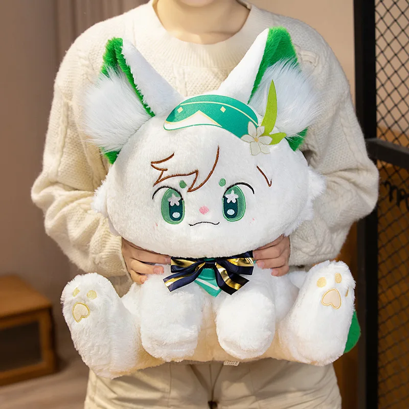 Новая плюшевая игрушка Venti Cat Barbatos Game Genshin Impact Figure Doll мягкая мультяшная обнимающая
