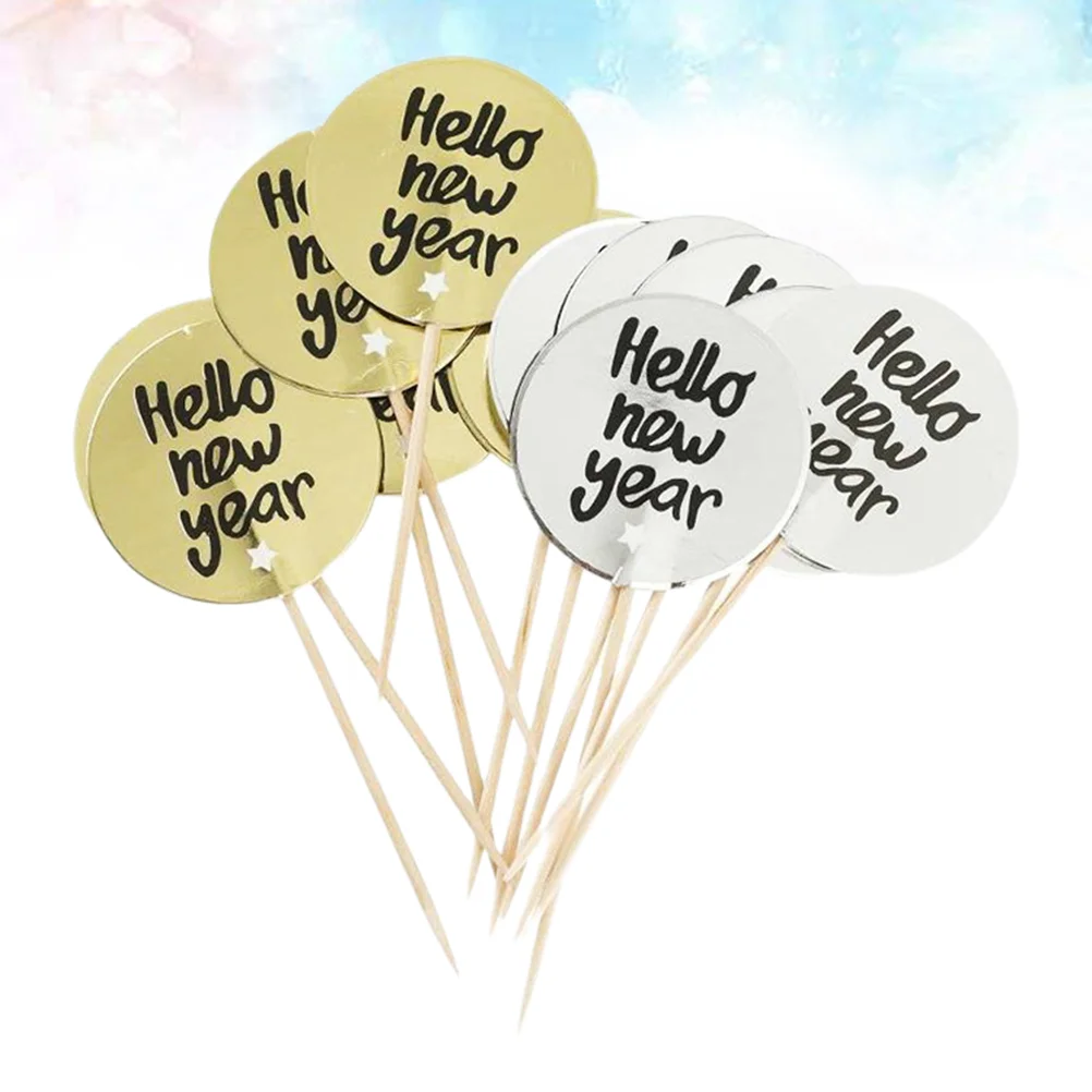 

30pcs Fruit Topper Glitter Cupcake Topper New Years Eve Party Favor Cake Toothpick New Year Cupcake Topper Dessert Topper