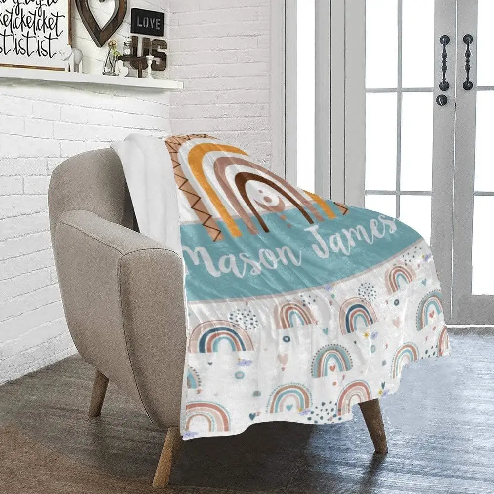 Мягкое одеяло детское на заказ Радужное для мальчиков и девочек лучший подарок