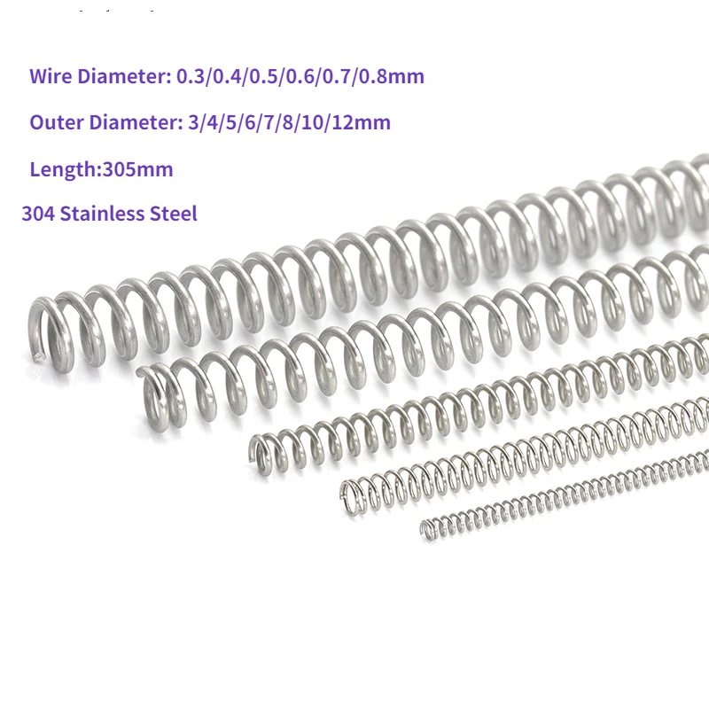 

Y-shaped Compression Spring Long Pressure Spring Wire Dia 0.3/0.4/0.5/0.6/0.7/0.8mm 304 Stainless Steel Spring Length 305mm