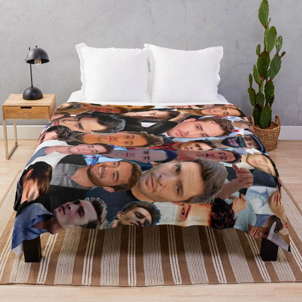 

Ed Westwick Photo Collage Throw Blanket Fleece blanket Blanket for sofa Summer blanket