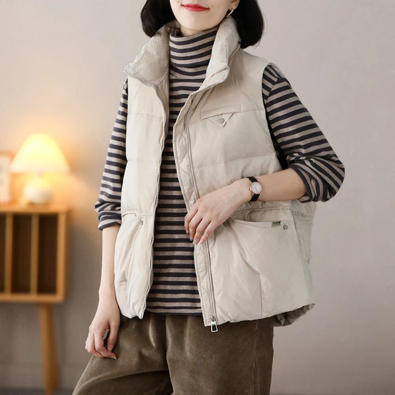 Теплое хлопковое стеганое пальто женское короткое пальто-жилет осенне-зимнее с