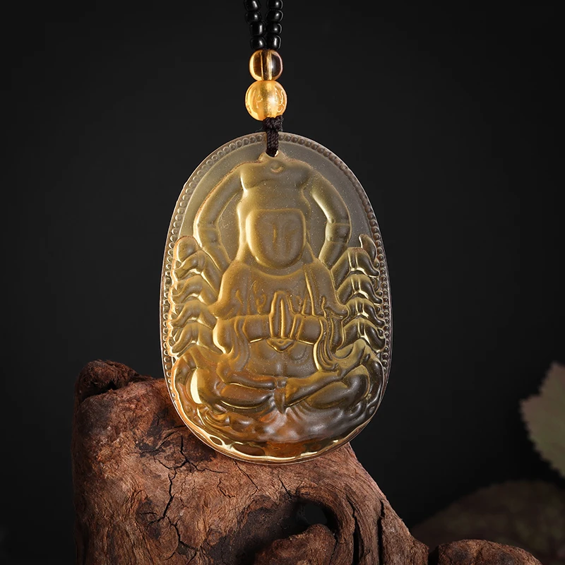 

Classic Buddhist Thousand-Hand Guanyin Buddha Statue Pendant Beaded Necklace Men's and Women's Amulet Jewelry