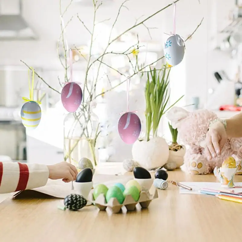 Красочные яйца на Пасху 12X красочные орнаменты пасхальные украшения
