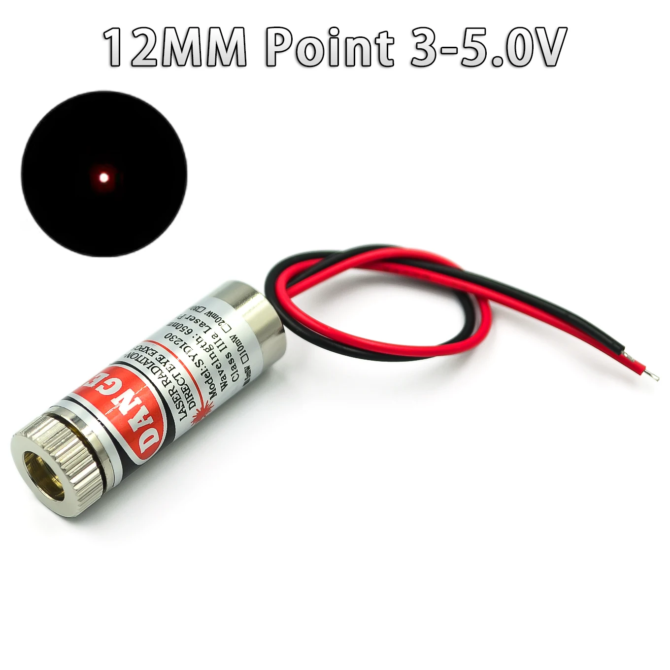 Головка лазерного модуля 650 нм 5 МВт с красной точкой/линией/крестом стеклянная