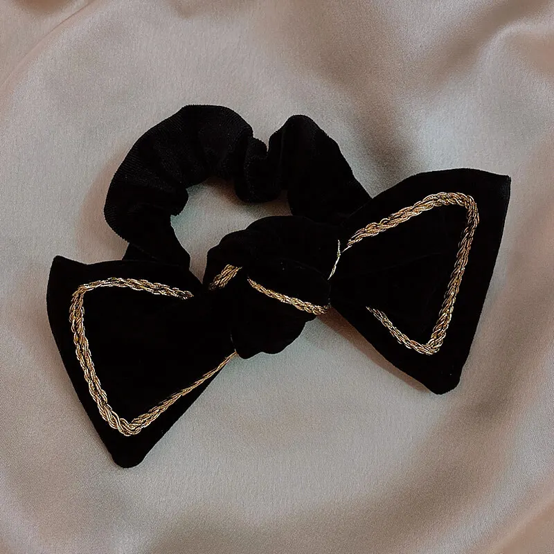 Женская бархатная повязка для волос с бантом-бабочкой