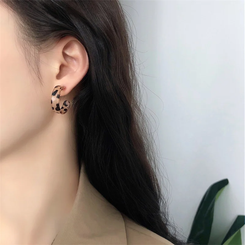 Новые Эффектные серьги для женщин коричневые леопардовые геометрические