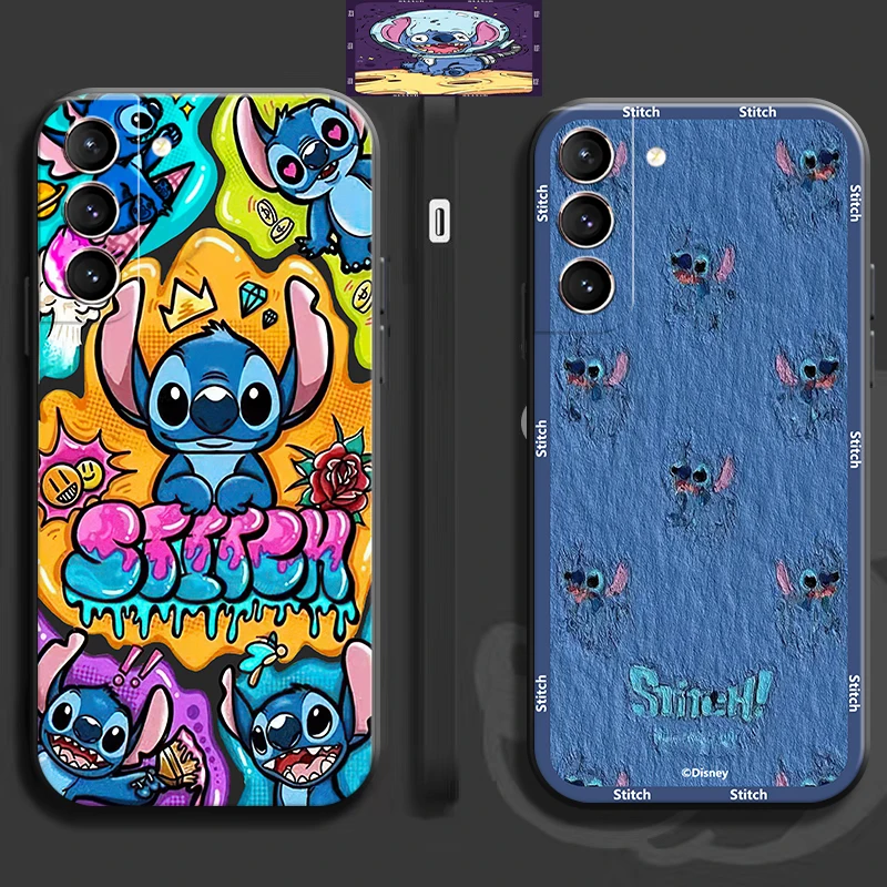 

Disney Cartoon Bady Stitch Phone Case For Samsung Galaxy S22 Ultra S21 S20 FE Plus Ultra S10 Lite S10E Plus 5G Liquid Silicon