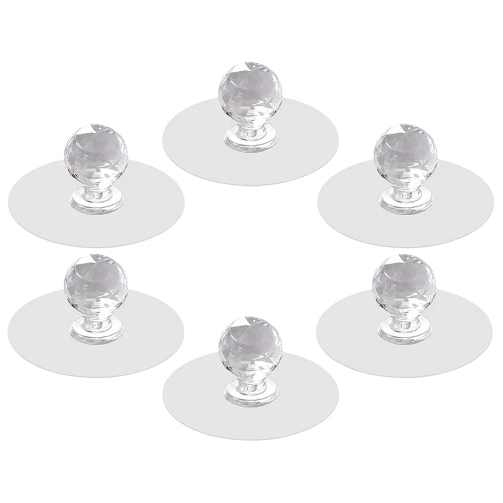 

6 Pcs Stick on Handle Cabinet Knobs Vanity Shelves Adhesive Handles Dresser Home Goods Household Products Drawer