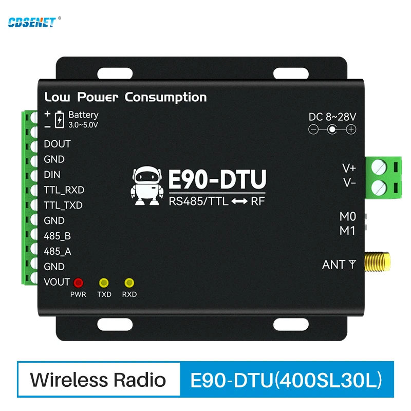 LoRa 433MHz 30dBm Wireless RS485 TTL to RF Digital Transmission Radio Modbus CDSENT E90-DTU(400SL30L) Low Power 10KM Watchdog