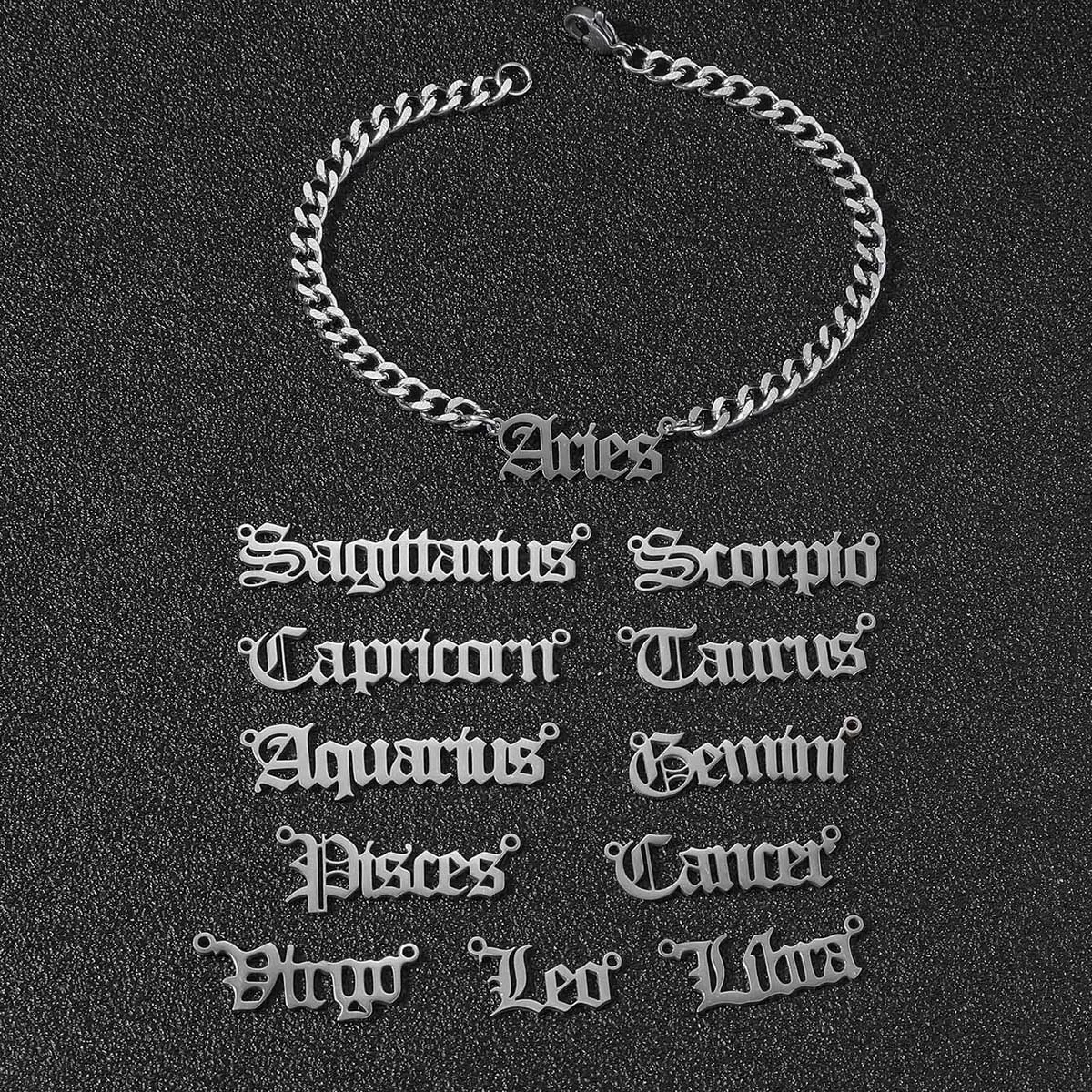 Женский браслет-цепочка со змеиным плетением, 12 созвездий