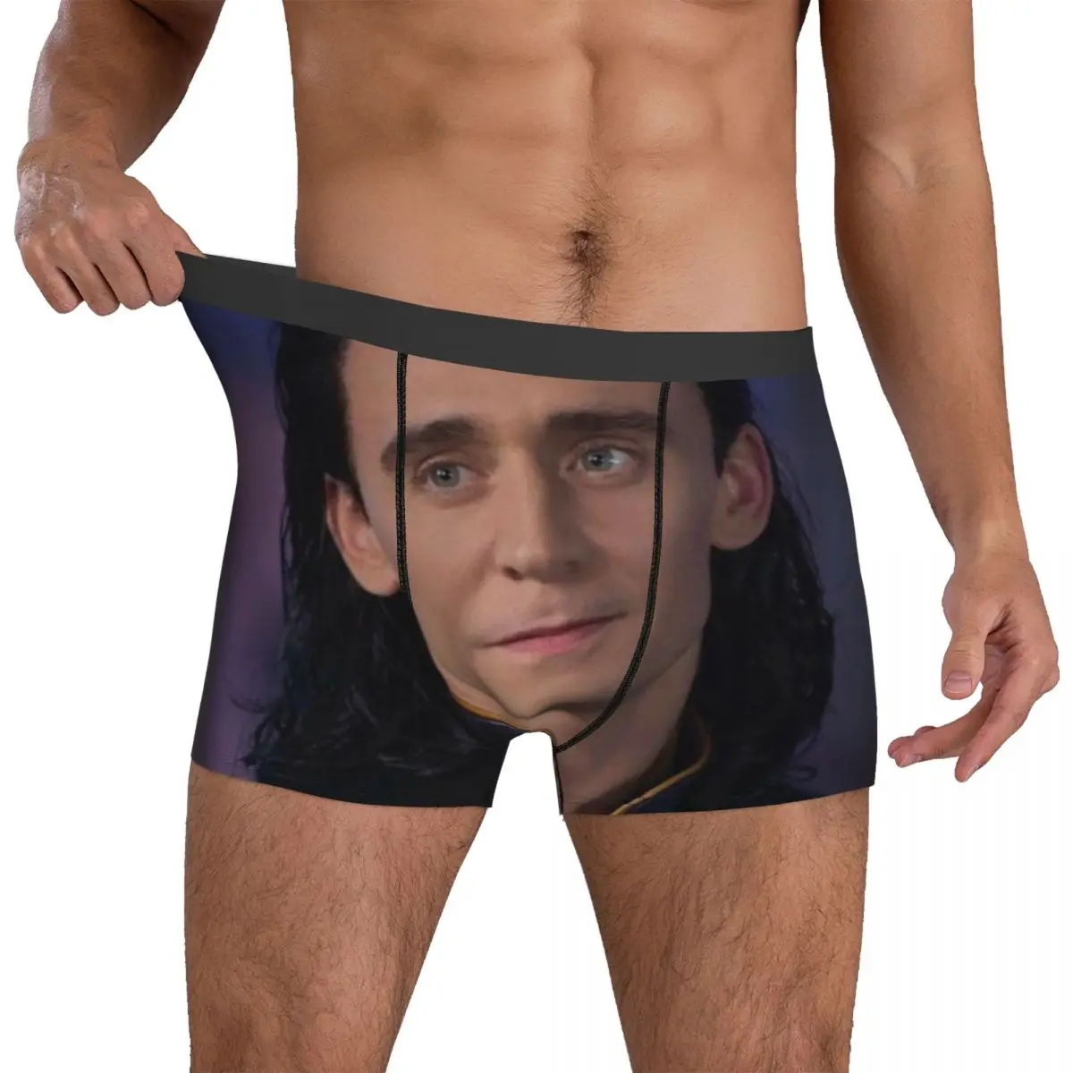 

Tom Hiddleston Underwear Tv Show Comfortable Panties Printed Shorts Briefs 3D Pouch Men Large Size Boxershorts