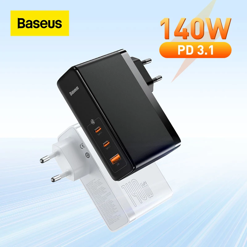 Устройство зарядное Baseus, 140 Вт, USB Type-C, PD3.1, для быстрой зарядки