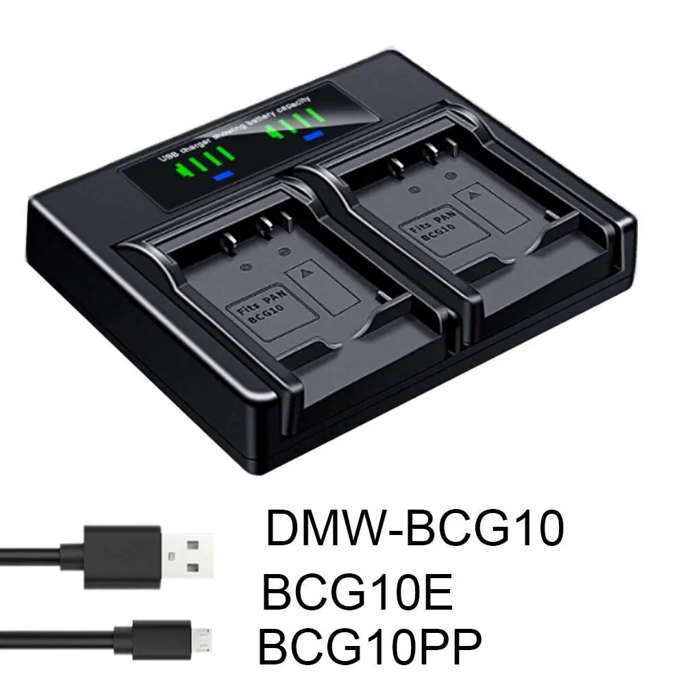 

Двойное зарядное устройство для Panasonic DMW-BCG10 Lumix DMC-ZS5 ZS6 ZS7 ZS8 ZX1 ZX3