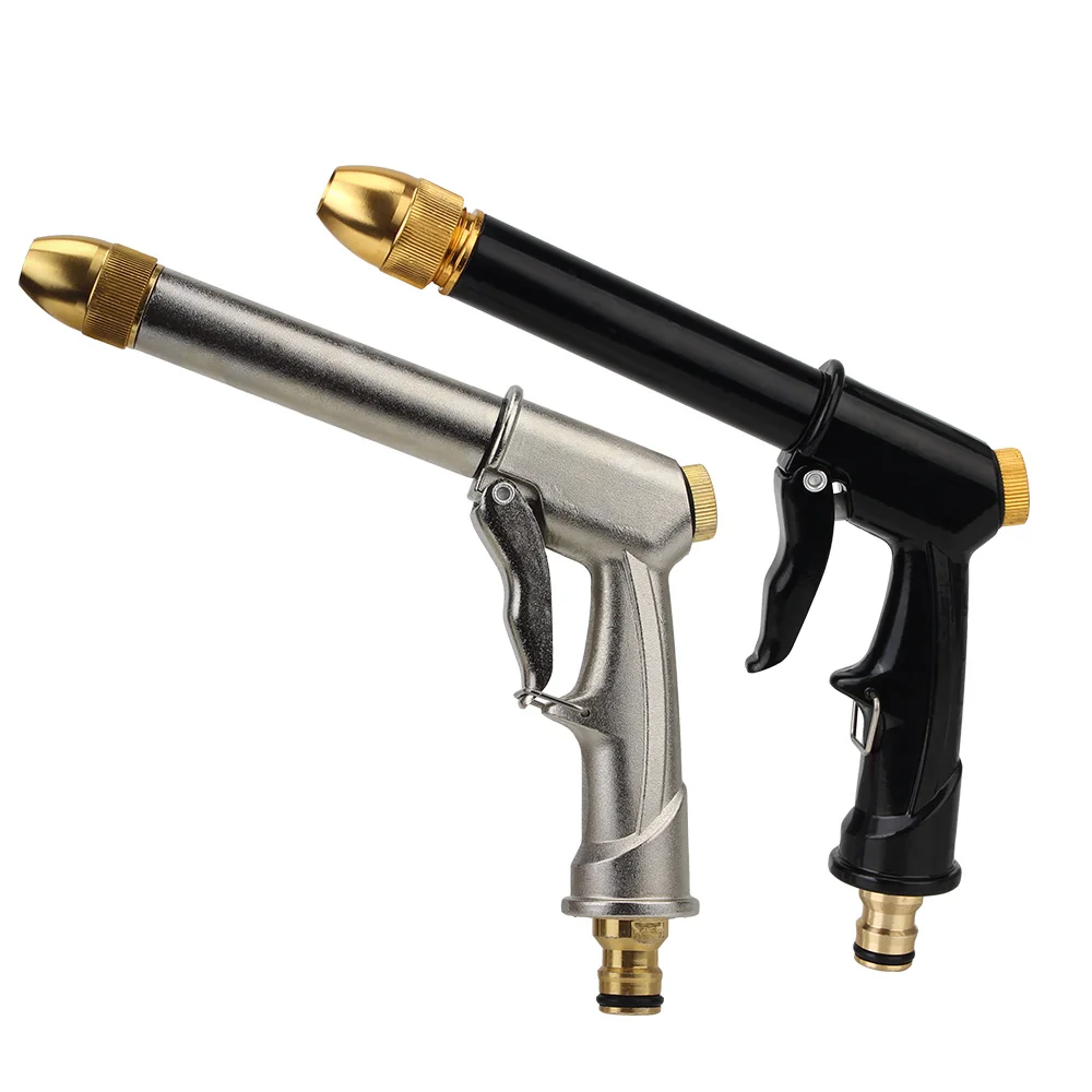 

Adjustable Water Spray Pattern Portable For Car Garden Cleaning Car Wash Plated Copper High-pressure Car Water Gun