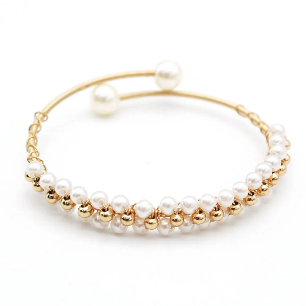

Fashion Punk Designer Luxury Chain Bracelet Women Statement Mesh Match Pearl Gothic Handmade Bracelet Jewelry