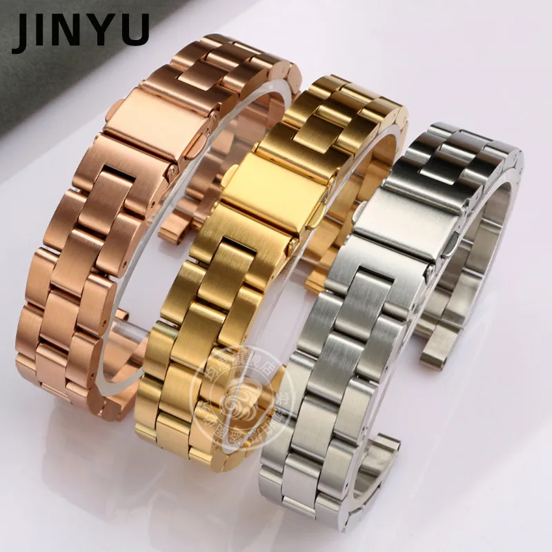 For Garmin Lily New Fashion Stainless Steel Sports Watchband Smart Watch Accessories Strap 14mm Women's Bracelet Rose Gold Black