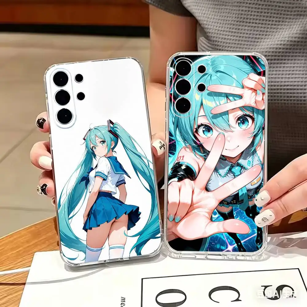 Фото Чехол для телефона H-hatsune M-miku из прозрачного мягкого ТПУ для Samsung S 25,24,23,22,30,21,10,9,Ultra,Plus,Lite,FE,4,5 G №1