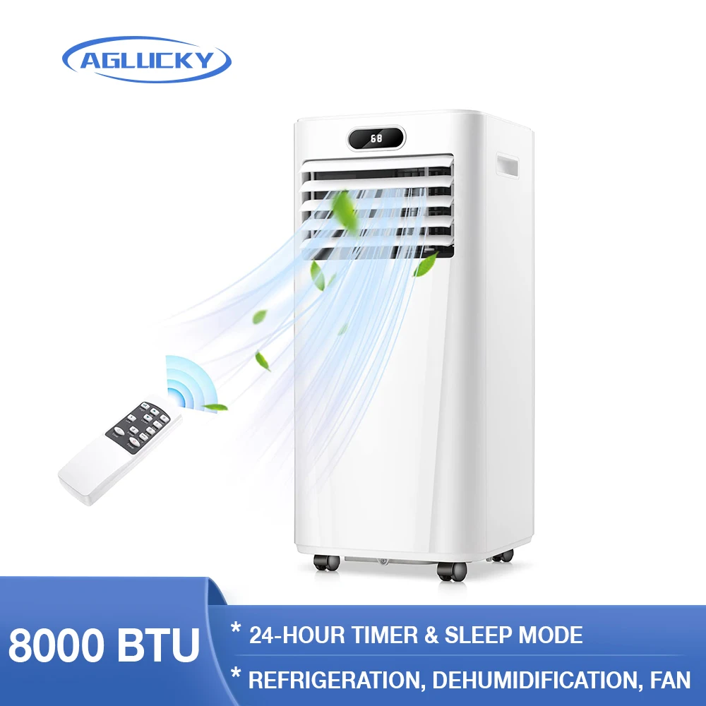 

Портативный кондиционер AGLUCKY 8000BTU/10000BTU с вентилятором, осушитель воздуха 61 ℉-90 ℉, охлаждение до 160-200 кв. футов
