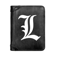 classic death note white sign cover genuine leather men wallet fashion pocket slim card holder male short coin purses